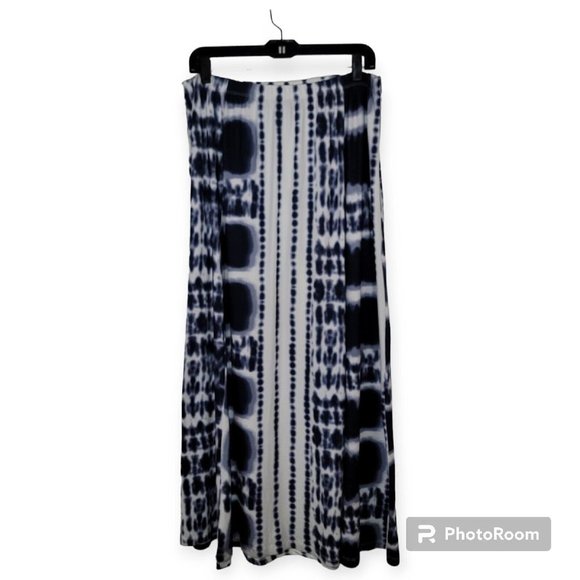 Versona Womens Blue And White Tie Dye A Line Maxi Skirt Size XL - Picture 1 of 4